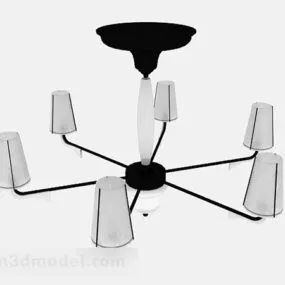 Modern Minimalist Black And White Chandelier 3d model