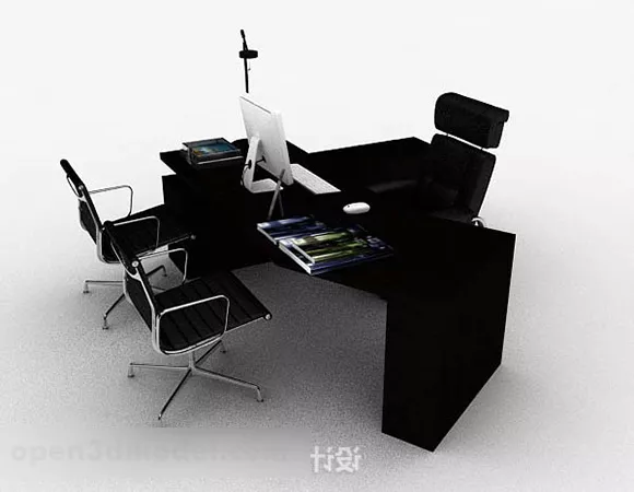 Modern Minimalist Black Office Chair 3d model Modern Minimalist Black Office Chair 3d model