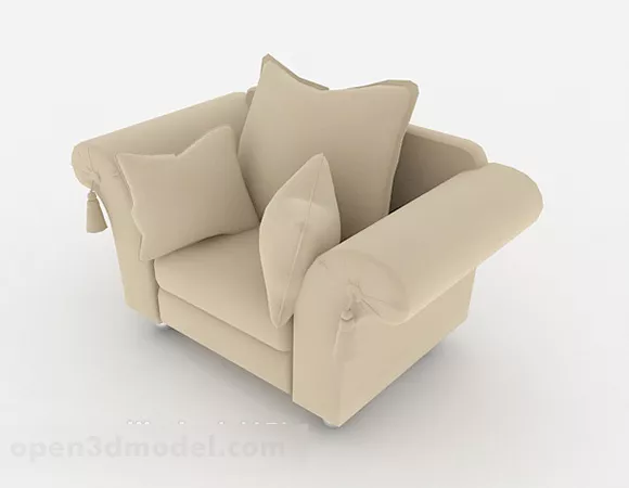 Modern Minimalist Brown Single Sofa 3d model Modern Minimalist Brown Single Sofa 3d model