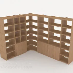 Modern Minimalist Corner Bookcase 3d model