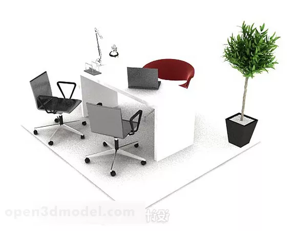 Modern Minimalist Desk And Chair 3d model Modern Minimalist Desk And Chair 3d model