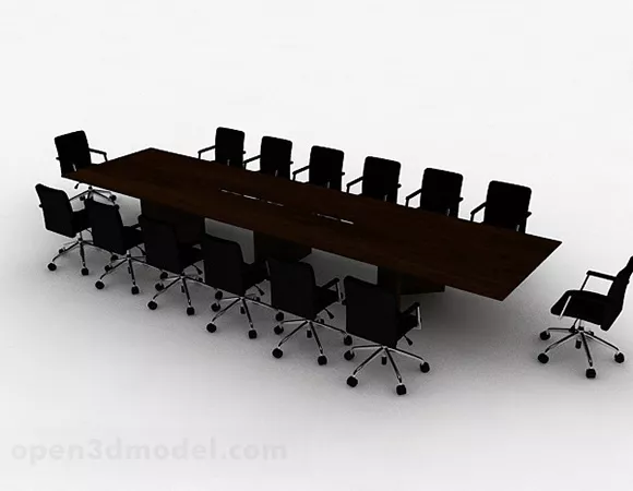 Modern Minimalist Desk And Chair Combination 3d model Modern Minimalist Desk And Chair Combination 3d model