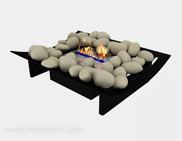 Modern Minimalist Fireplace Core 3d model Modern Minimalist Fireplace Core 3d model