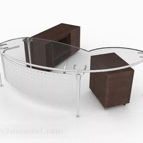 Modern Minimalist Glass Desk 3d model