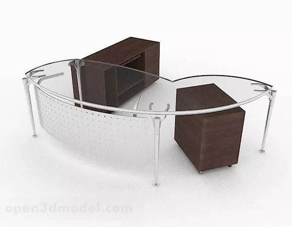 Modern Minimalist Glass Desk 3d model Modern Minimalist Glass Desk 3d model