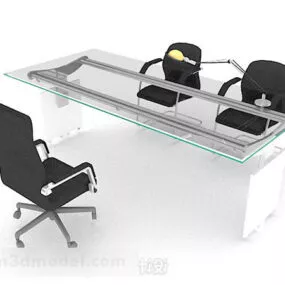 Modern Minimalist Glass Office Chair 3d model