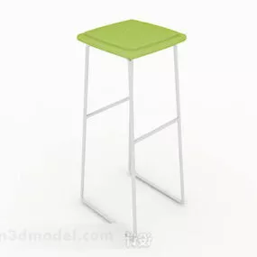 Modern Minimalist Green Square Bar Stool 3d model
