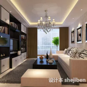 Modern Apartment Minimalist Living Room 3d model