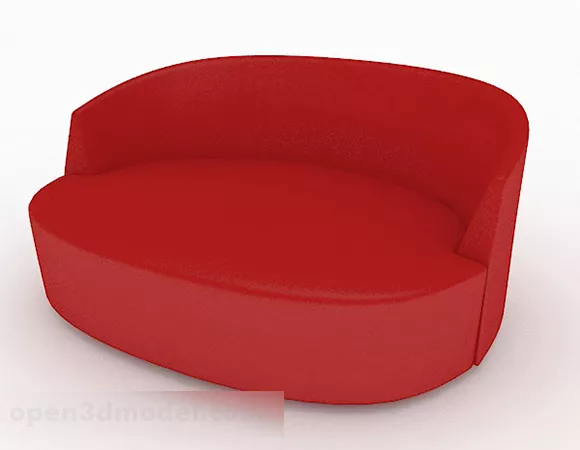 Modern Fabric Red Double Sofa 3d model Modern Fabric Red Double Sofa 3d model