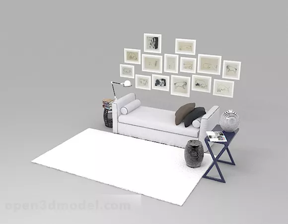 Bedroom Modern Minimalist Style 3d model Bedroom Modern Minimalist Style 3d model