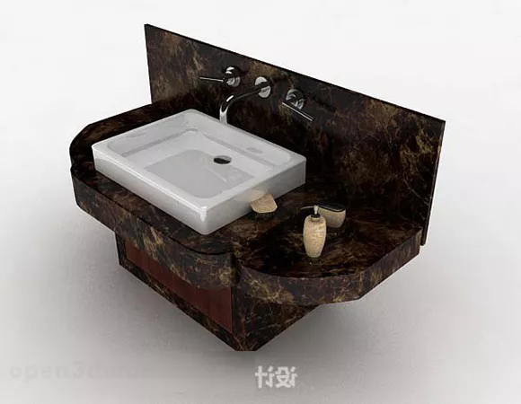 Washbasin With Tap 3d model