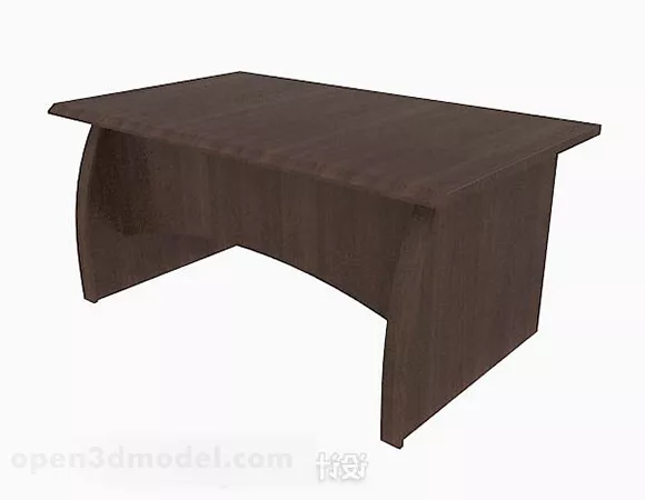 Modern Minimalist Wooden Brown Desk 3d model Modern Minimalist Wooden Brown Desk 3d model