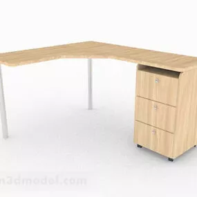 Modern Minimalist Wooden Desk 3d model