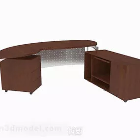 Modern Minimalist Wooden Office Desk 3d model
