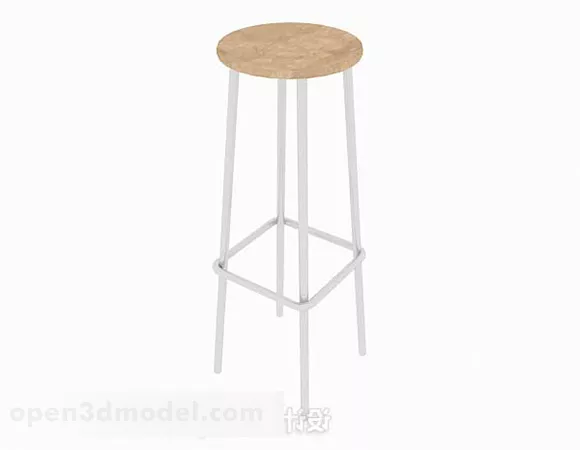 Modern Minimalist Wooden Round Bar Stool 3d model Modern Minimalist Wooden Round Bar Stool 3d model