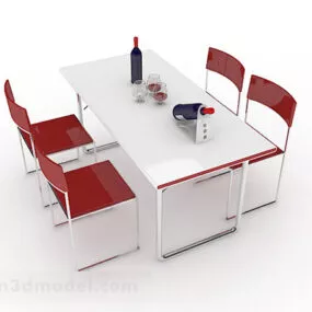 Modern Minimalistic Dining Table And Chair 3d model