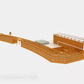 Modern Minimalistic Yellow Building 3d model