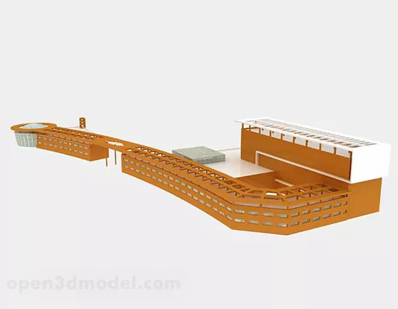 Modern Minimalistic Yellow Building 3d model Modern Minimalistic Yellow Building 3d model