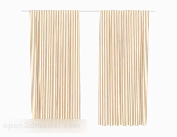 Modern Minimalist Yellow Curtain 3d model Modern Minimalist Yellow Curtain 3d model