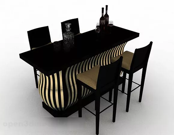 Modern Personality Dining Table Chair 3d model Modern Personality Dining Table Chair 3d model