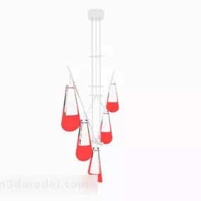 Red Living Room Fashion Chandelier 3d model
