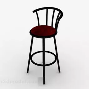 Modern Red Wooden High Chair 3d model