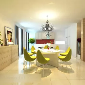 Modern Restaurant Furniture Interior 3d model