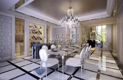Modern Restaurant White Tone 3d model Modern Restaurant White Tone 3d model