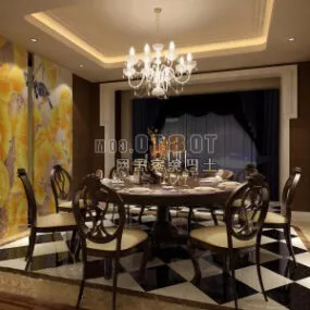 Modern Restaurant Interior V4 3d model
