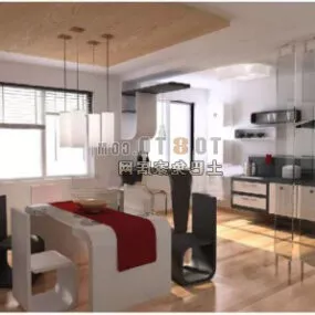 Modern Restaurant Decor 3d model