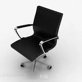 Modern Simple Black Office Chair 3d model