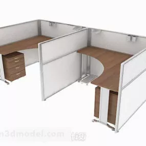 Modern Simple Office Desk 3d model
