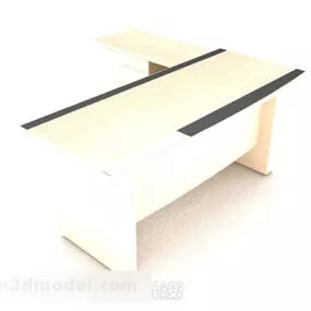 Modern Simple Yellow Office Desk 3d model