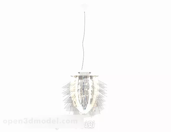 Modern Single Crystal Chandelier 3d model Modern Single Crystal Chandelier 3d model
