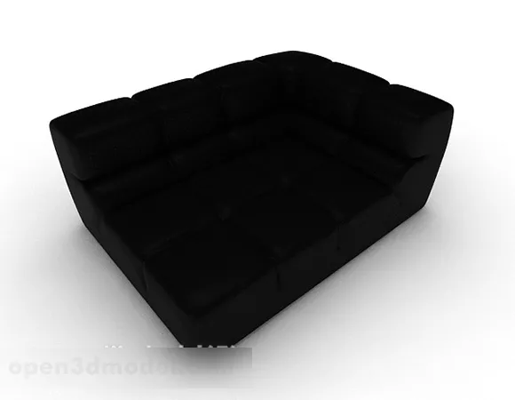Modern Square Casual Black Single Sofa 3d model Modern Square Casual Black Single Sofa 3d model