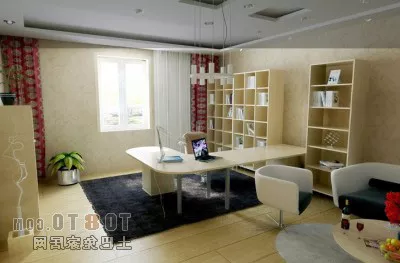 Modern Study Room Wood Furniture Interior 3d model Modern Study Room Wood Furniture Interior 3d model