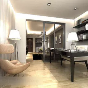 Modern Study Partition Interior 3d model