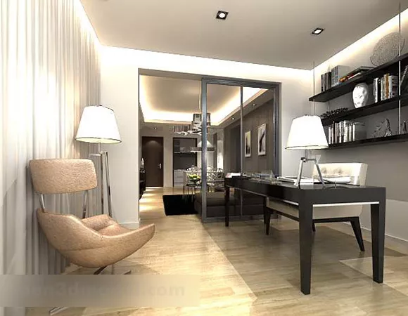 Modern Study Partition Interior 3d model Modern Study Partition Interior 3d model