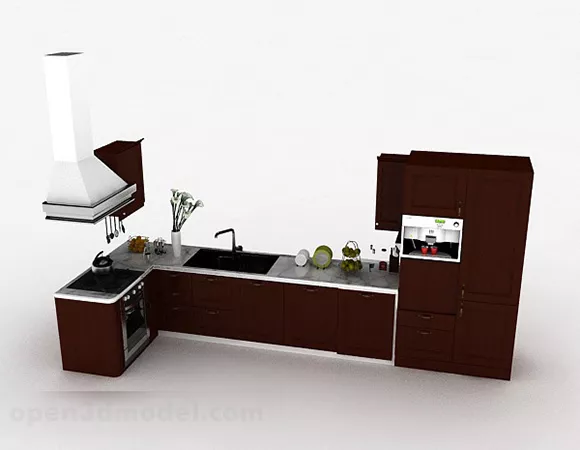 Modern Kitchen L Shaped Cabinet 3d model Modern Kitchen L Shaped Cabinet 3d model