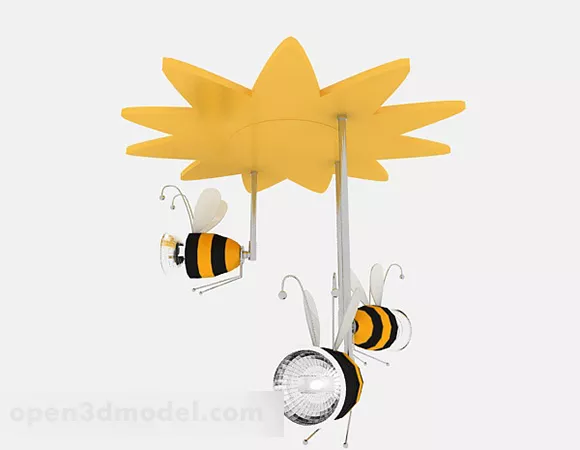 Modern Bee Chandelier 3d model Modern Bee Chandelier 3d model
