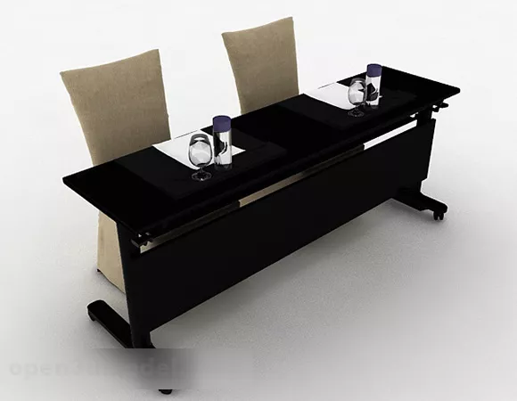 Modern Double Table Chair Reception 3d model Modern Double Table Chair Reception 3d model