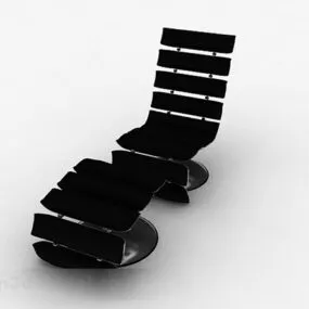 Modern Style Black Lounge Chair 3d model