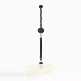 Modern Style Black Metal Oval Ceiling 3d model