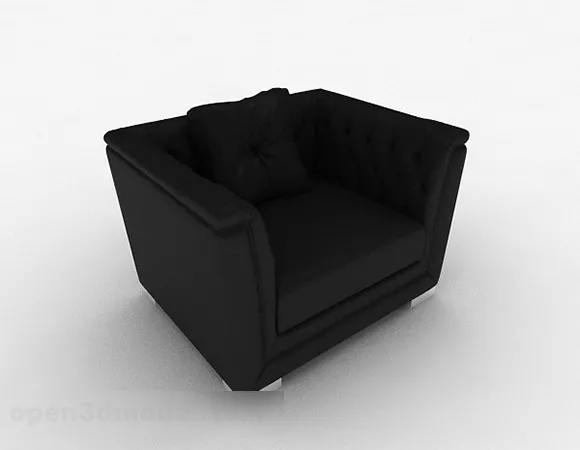 Modern Black Single Leather Sofa 3d model Modern Black Single Leather Sofa 3d model