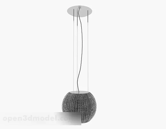 Modern Black Spherical Single Chandelier 3d model Modern Black Spherical Single Chandelier 3d model