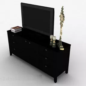 Modern Black Tv Cabinet V1 3d model
