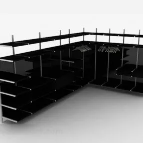 Modern Style Black Wardrobe 3d model