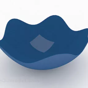 Blue Stylish Fruit Plate 3d model