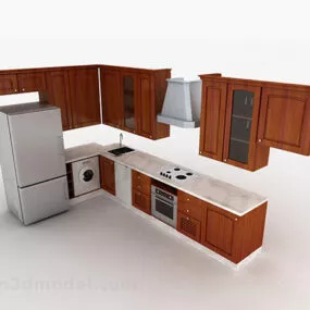 Modern L Shaped Kitchen Cabinet 3d model