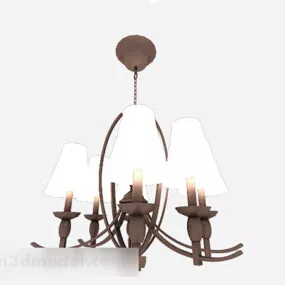 Modern Brown Metal Chandelier 3d model